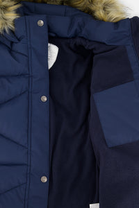 Long Winter Puffer Coat Dark Blue - J20W59_04013