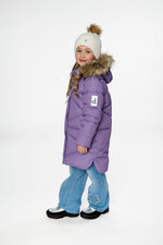 Manteau d'hiver long matelassé violet
