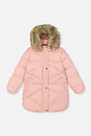Long Winter Puffer Coat Pale Dusty Pink - J20W59_06220