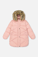 Long Winter Puffer Coat Pale Dusty Pink - J20W59_06220