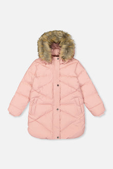 Long Winter Puffer Coat Pale Dusty Pink - J20W59_06220