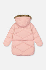 Long Winter Puffer Coat Pale Dusty Pink - J20W59_06220