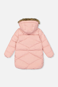Long Winter Puffer Coat Pale Dusty Pink - J20W59_06220