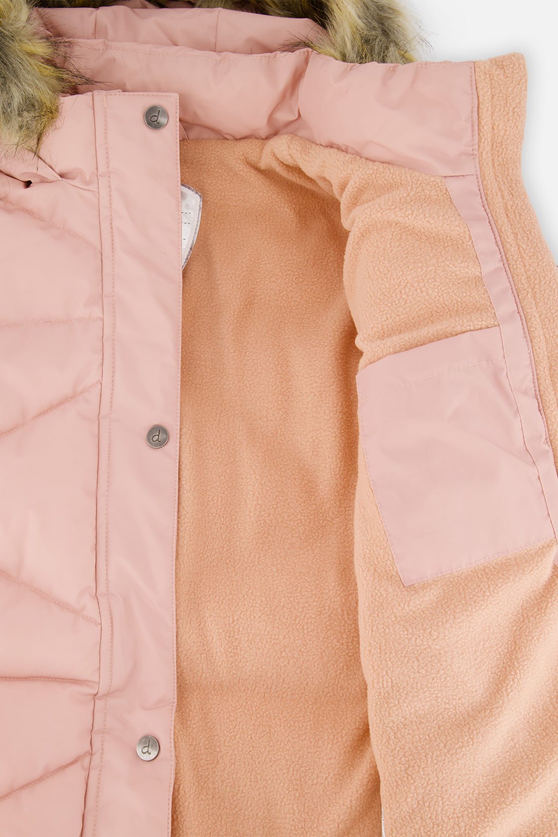 Long Winter Puffer Coat Pale Dusty Pink - J20W59_06220