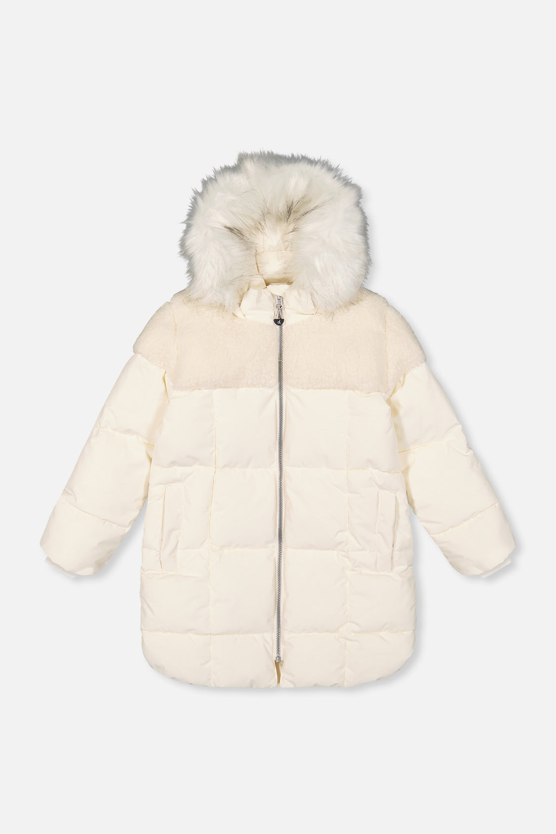 Long Winter Puffer Coat Off-White - J20W60_01880