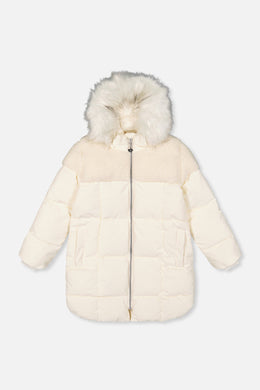 Long Winter Puffer Coat Off-White - J20W60_01880