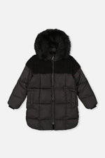 Long Winter Puffer Coat Black - J20W60_09990