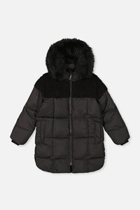 Long Winter Puffer Coat Black - J20W60_09990