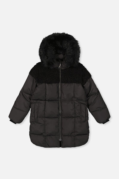 Long Winter Puffer Coat Black - J20W60_09990