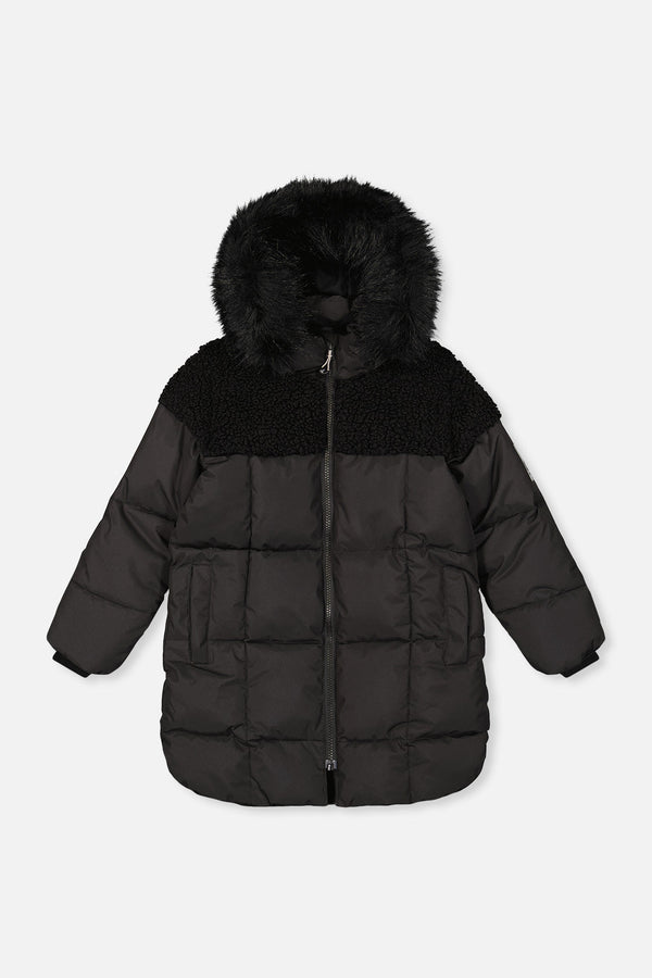 Long Winter Puffer Coat Black - J20W60_09990