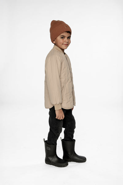 Quilted Raglan Sleeve Jacket Beige - J20W61_01470
