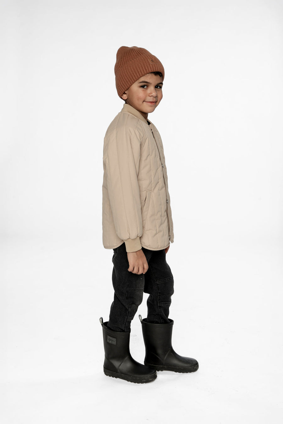 Quilted Raglan Sleeve Jacket Beige - J20W61_01470
