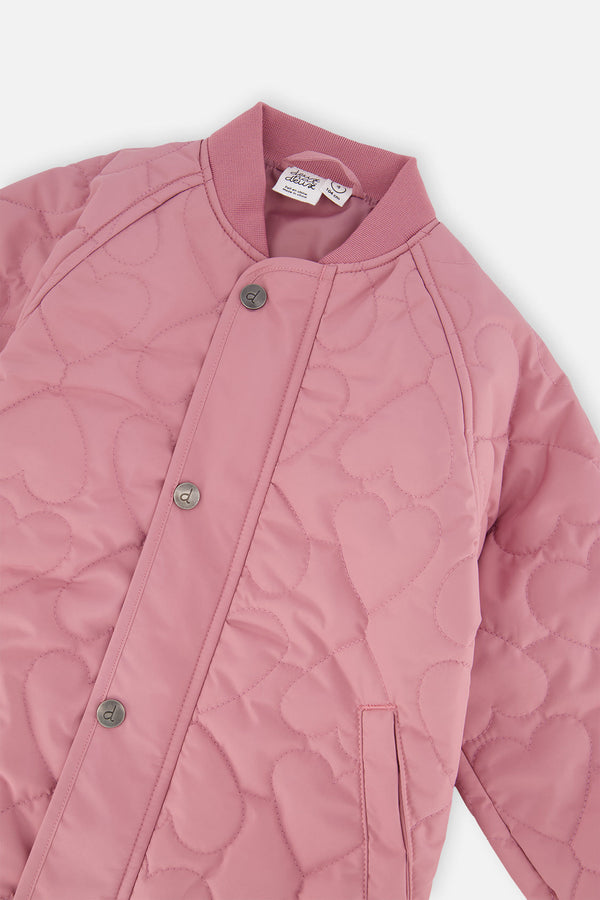 Quilted Raglan Sleeve Jacket Mauve Pink - J20W61_05080
