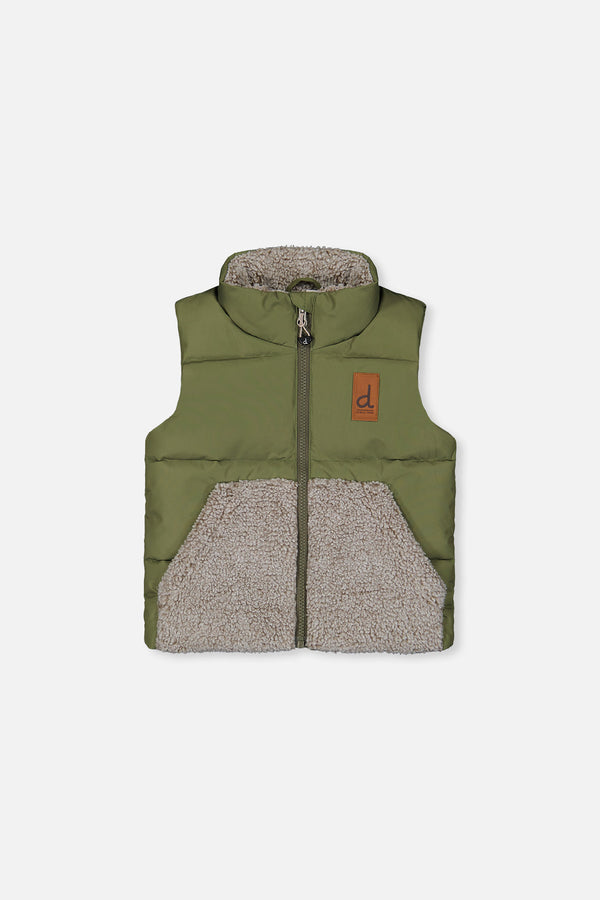 Sleeveless Mid-Season Vest Olive Green - J20W62_03090