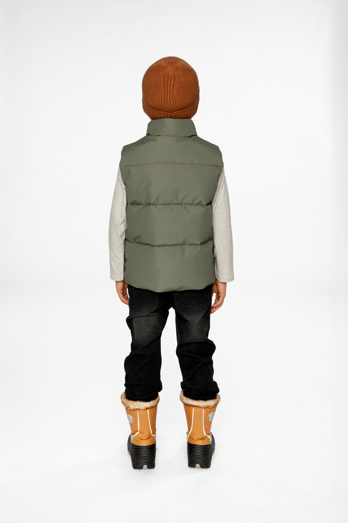 Sleeveless Mid-Season Vest Olive Green - J20W62_03090