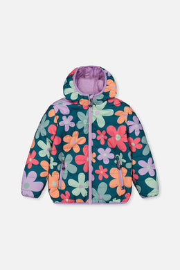Quilted Mid-Season Jacket Green Floral Print - J20W64_2J010
