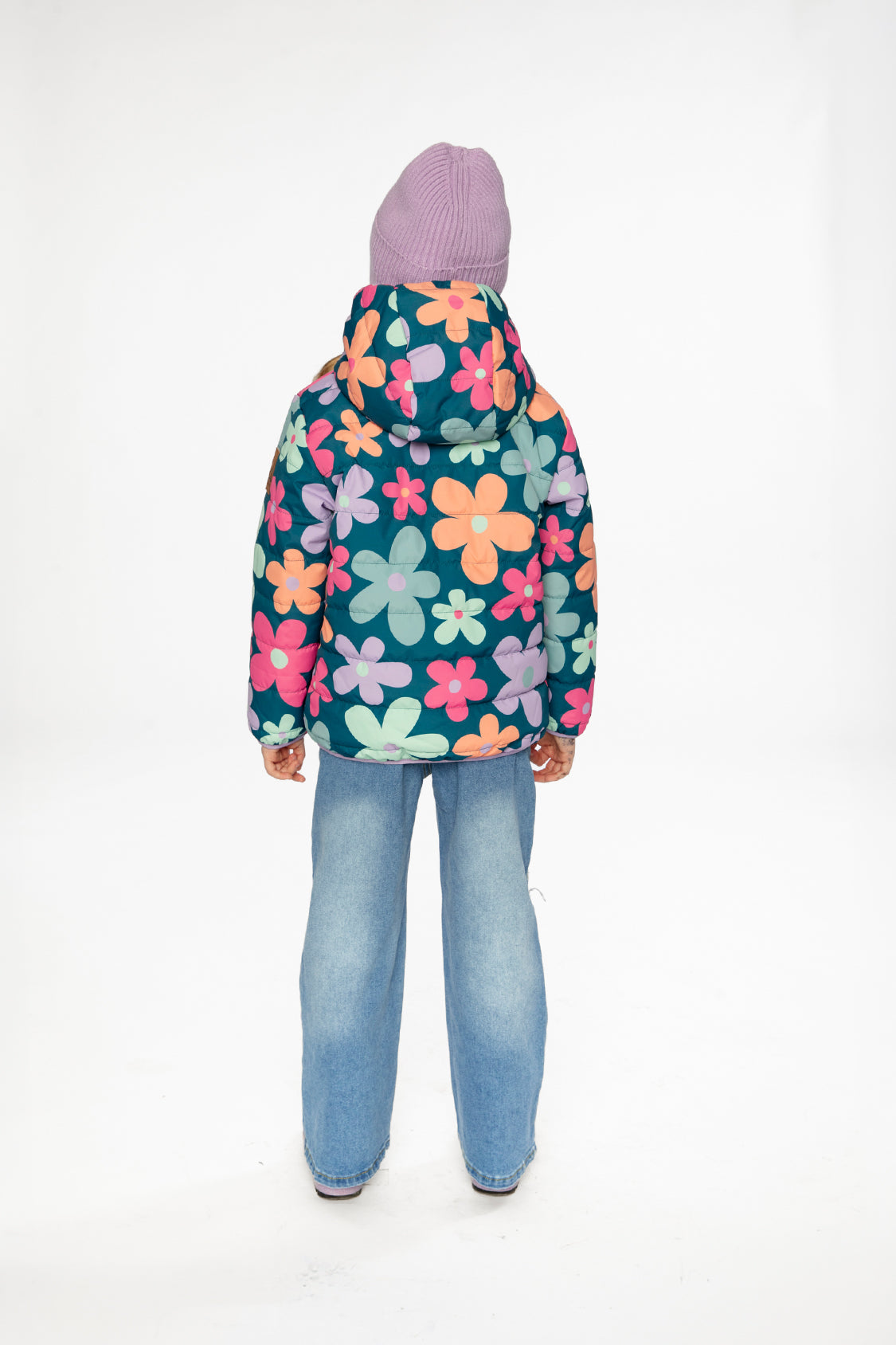 Quilted Mid-Season Jacket Green Floral Print - J20W64_2J010