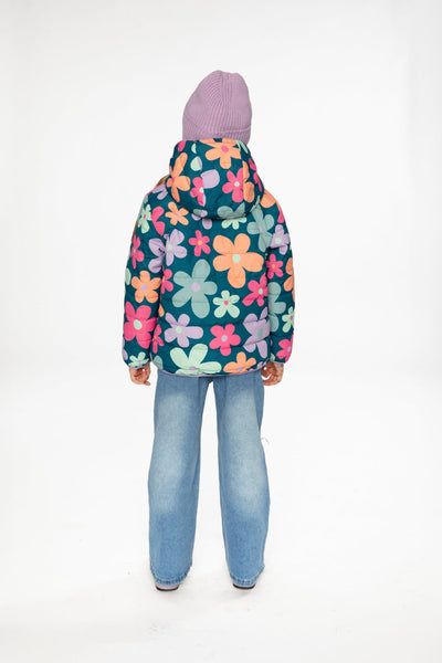 Quilted Mid-Season Jacket Green Floral Print - J20W64_2J010