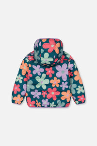 Quilted Mid-Season Jacket Green Floral Print - J20W64_2J010