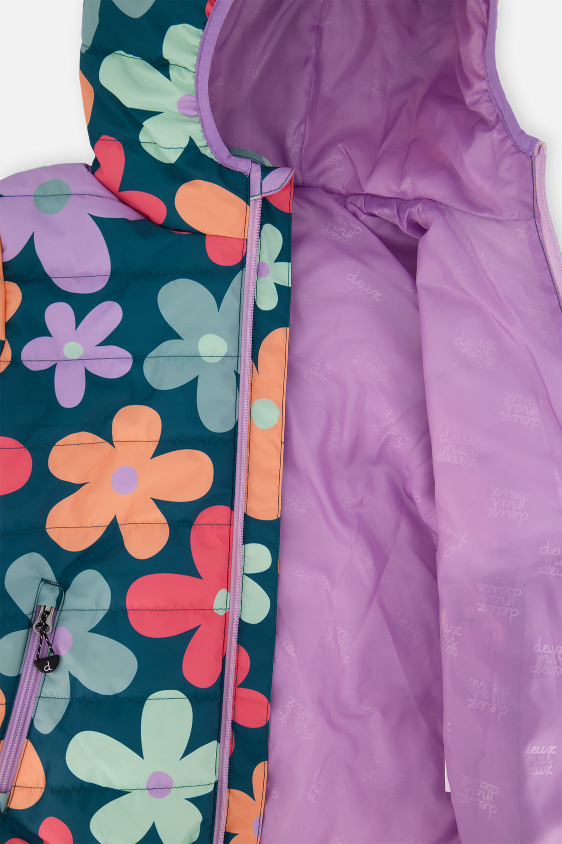 Quilted Mid-Season Jacket Green Floral Print - J20W64_2J010