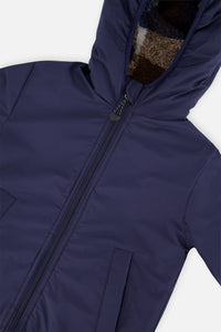 Baby Reversible Mid-Season Jacket Dark Blue And Brown - J20W65B_04810