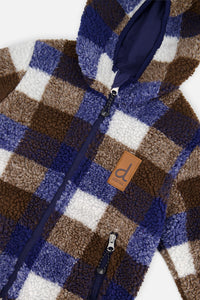 Reversible Mid-Season Jacket Dark Blue And Brown - J20W65_04810