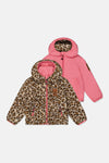 Reversible Mid-Season Jacket Pink And Leopard - J20W65_06800