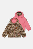 Reversible Mid-Season Jacket Pink And Leopard - J20W65_06800