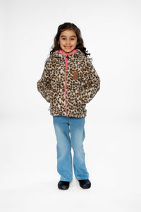 Reversible Mid-Season Jacket Pink And Leopard - J20W65_06800