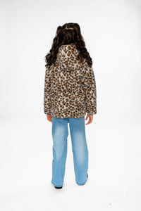 Reversible Mid-Season Jacket Pink And Leopard - J20W65_06800