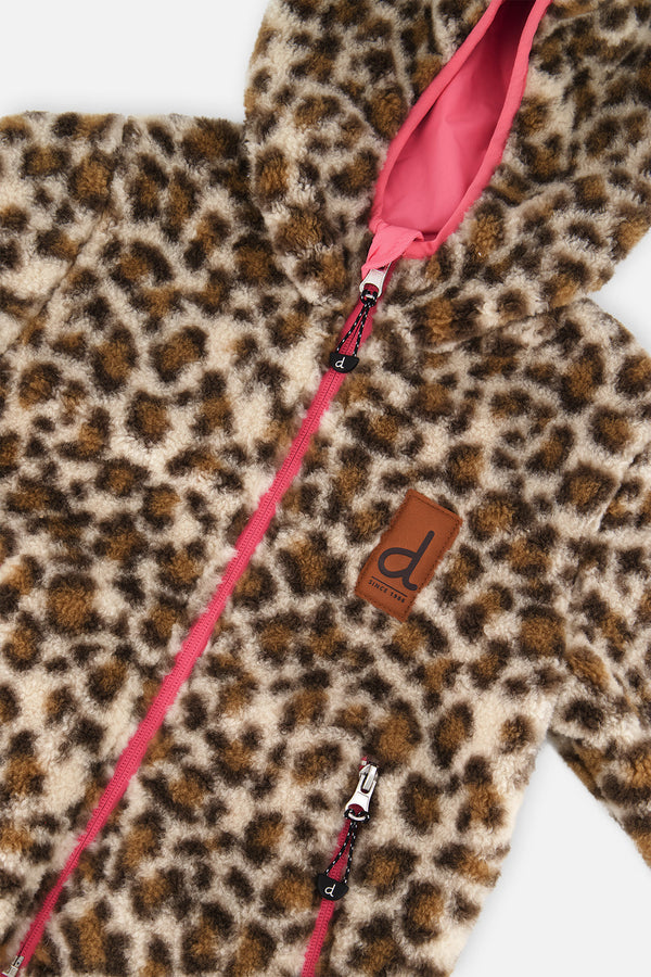 Reversible Mid-Season Jacket Pink And Leopard - J20W65_06800