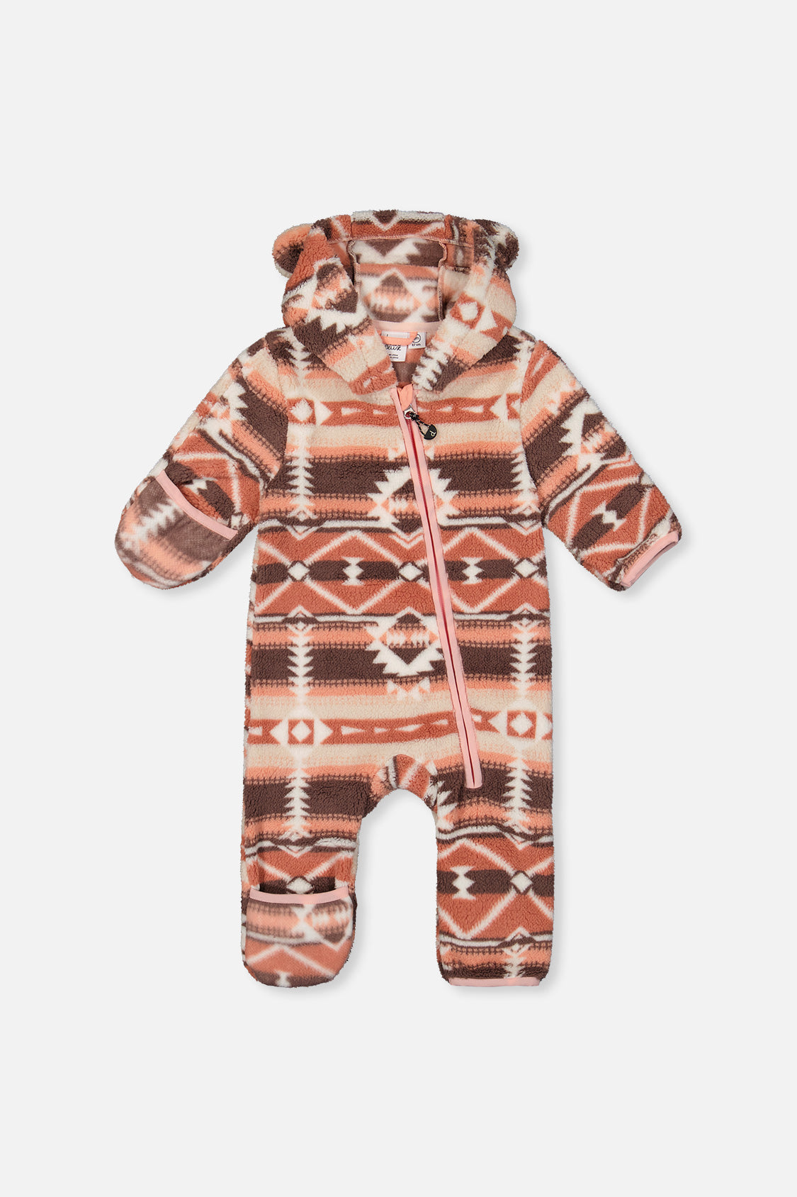 Baby Mid-Season Plush One-Piece Outerwear Aztec Pink - J20W66_2J011