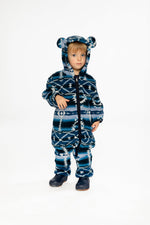 Baby Mid-Season Plush One-Piece Outerwear Aztec Blue - J20W66_2J012