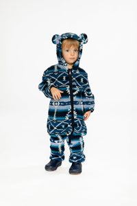Baby Mid-Season Plush One-Piece Outerwear Aztec Blue - J20W66_2J012