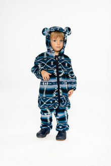 Baby Mid-Season Plush One-Piece Outerwear Aztec Blue - J20W66_2J012