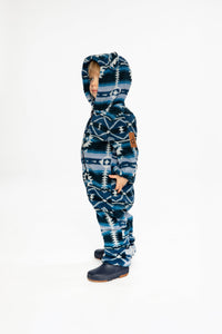Baby Mid-Season Plush One-Piece Outerwear Aztec Blue - J20W66_2J012