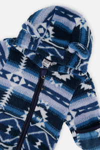 Baby Mid-Season Plush One-Piece Outerwear Aztec Blue - J20W66_2J012