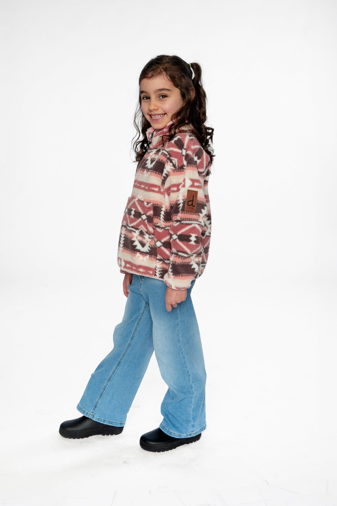 Mid-Season Plush Pullover Jacket Aztec Pink - J20W67_2J011