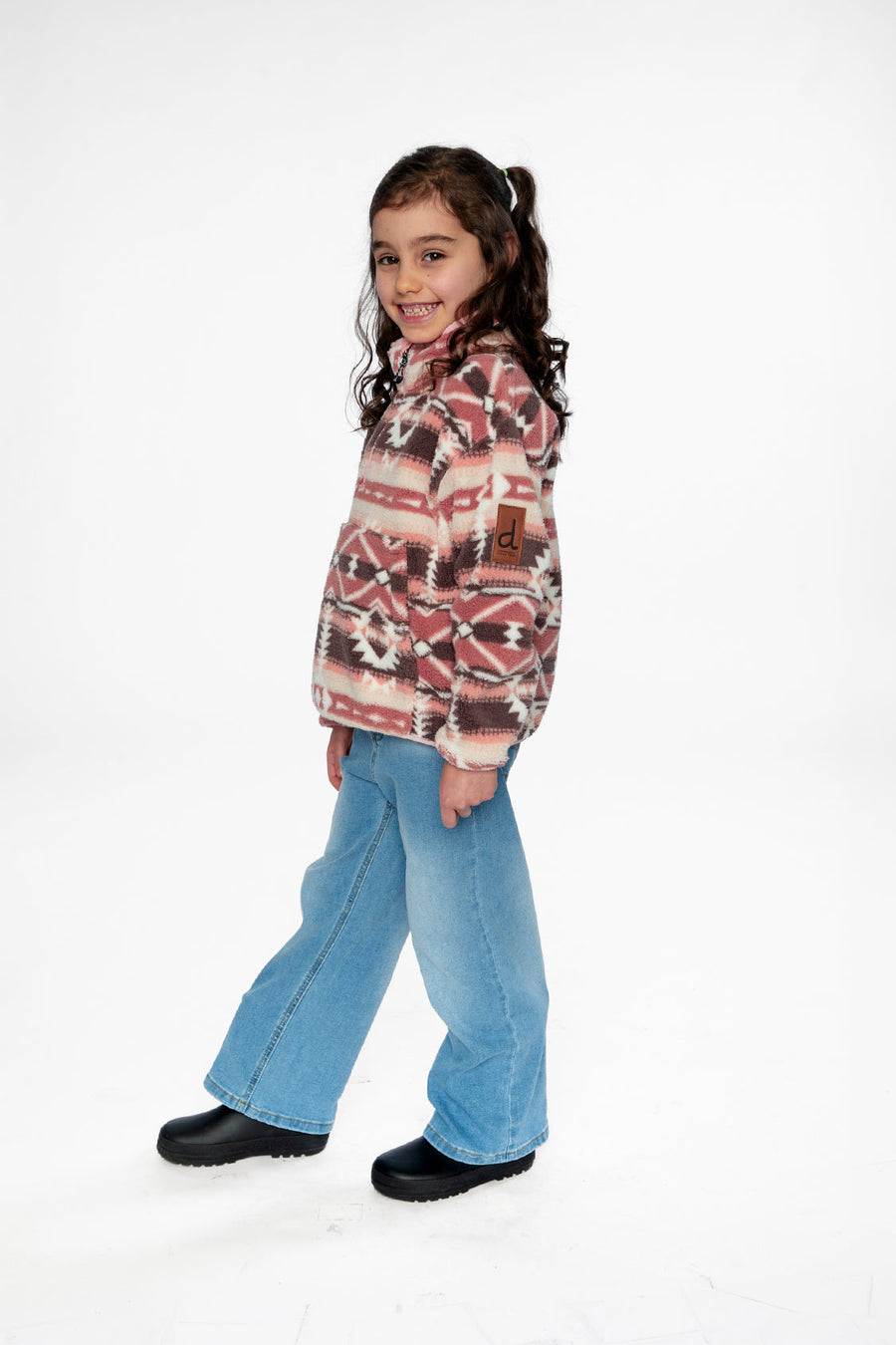 Mid-Season Plush Pullover Jacket Aztec Pink - J20W67_2J011