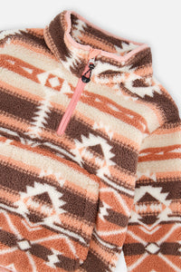 Mid-Season Plush Pullover Jacket Aztec Pink - J20W67_2J011