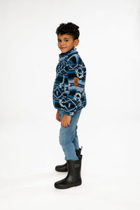 Mid-Season Plush Pullover Jacket Aztec Blue - J20W67_2J012