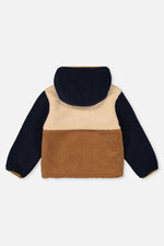 Reversible Mid-Season Jacket Dark Blue, Beige And Brown - J20W68_04810
