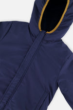 Reversible Mid-Season Jacket Dark Blue, Beige And Brown - J20W68_04810