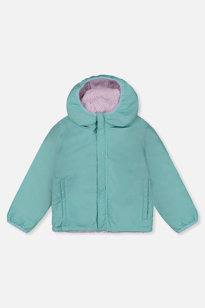 Reversible Mid-Season Jacket Pale Blue-Grey And Mauve - J20W69_03017