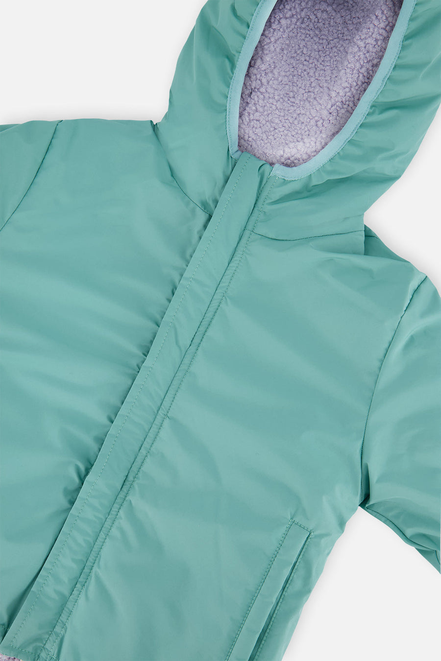 Reversible Mid-Season Jacket Pale Blue-Grey And Mauve - J20W69_03017
