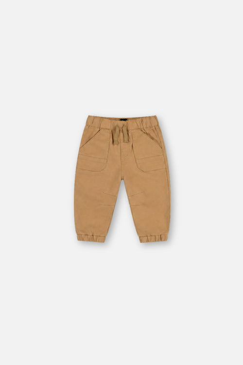 Baby Stretch Canvas Jogger Pants Beige