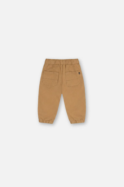 Pantalon de jogging en canvas extensible beige pour bébé
