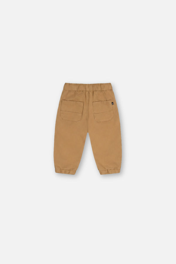 Pantalon de jogging en canvas extensible beige pour bébé