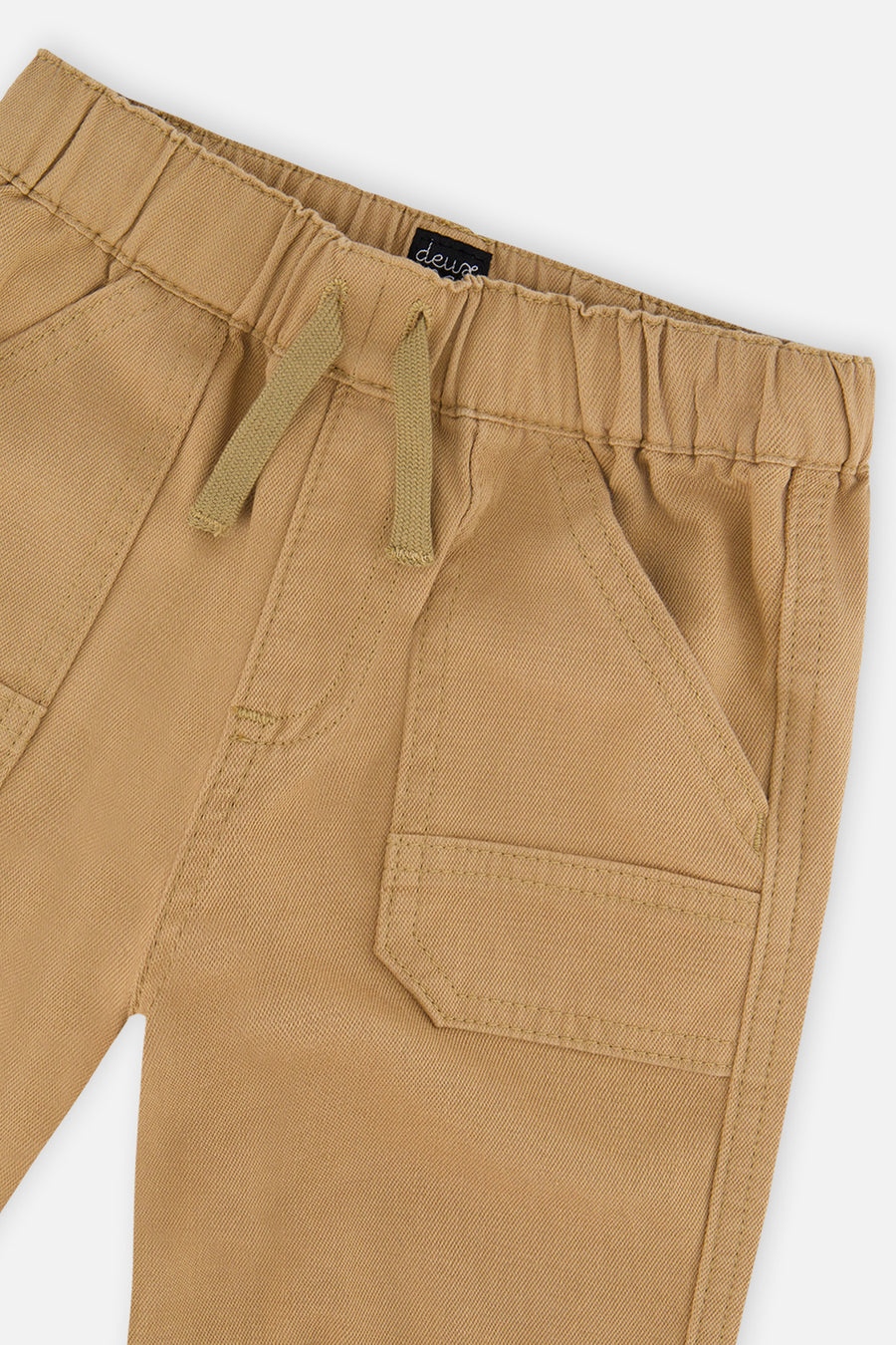 Pantalon de jogging en canvas extensible beige pour bébé