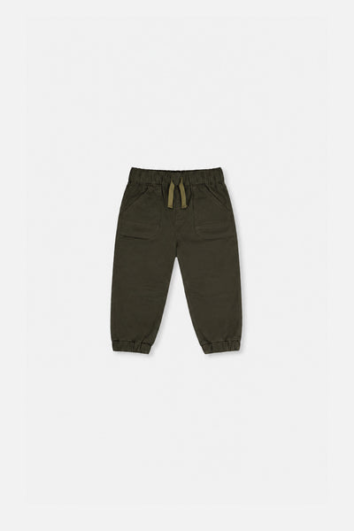 Baby Stretch Canvas Jogger Pants Very Dark Green